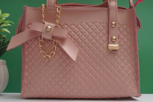 Women PU Leader Textured Hand Bag - Image 7